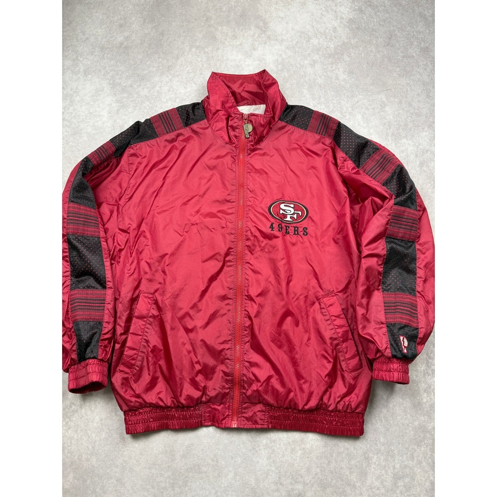 VTG Pro Player San Francisco 49ers Windbreaker Jacket Red Men L Retro Y2K 90s